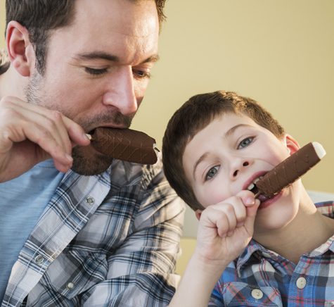 Parker-Heating-and-Air-Conditioning-father-and-son-eating-ice-cream